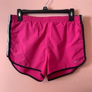Pink Nike athletic shorts